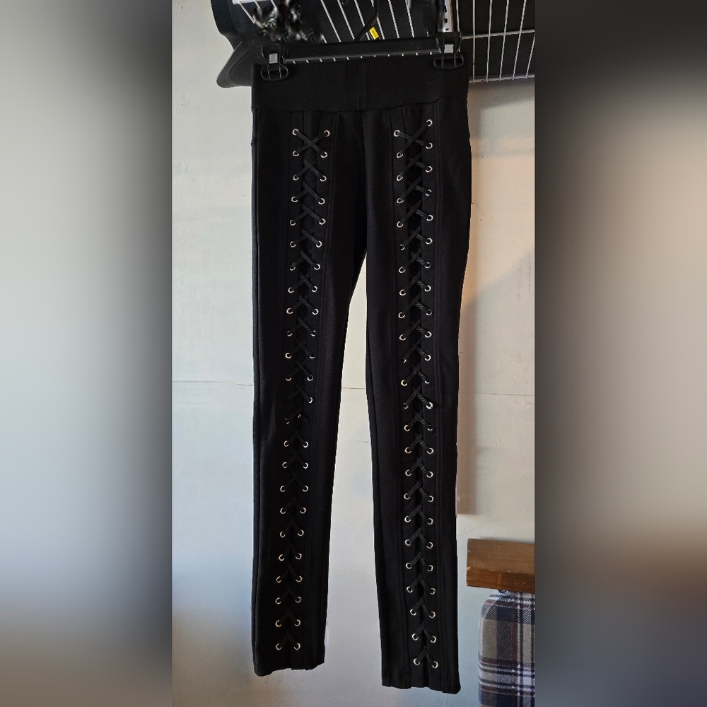 Ci Sono Black Lace-Up Pants